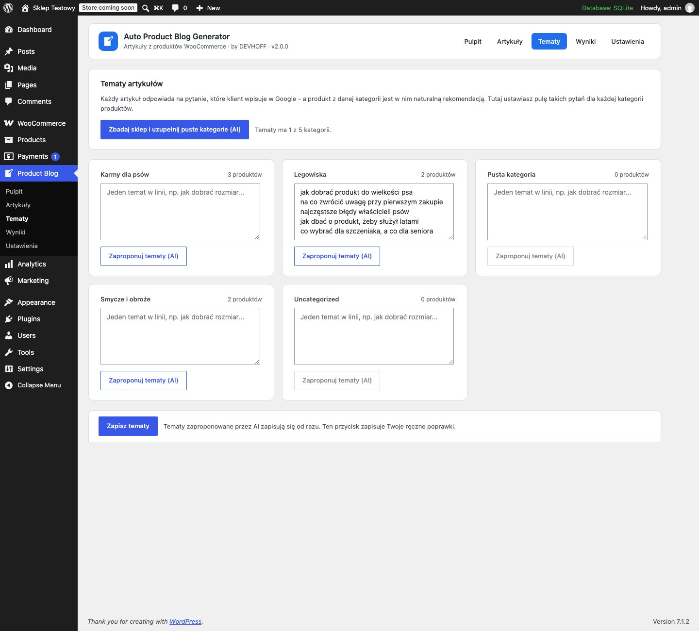 Product Blog Generator WooCommerce — zdjęcie 3